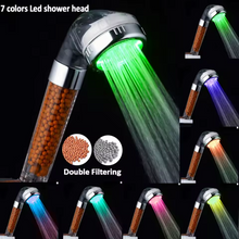 Load image into Gallery viewer, LED Chromotherapy Shower Head: Bathe in Healing Light Frequencies