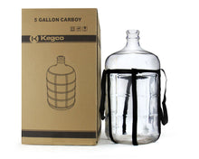 Load image into Gallery viewer, 5 Gallon glass carboy with carrying straps