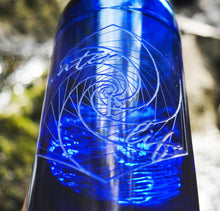 Load image into Gallery viewer, Cobalt Blue Water Bottle with Water is Life Symbolism and Affirmation by Isabel Friend
