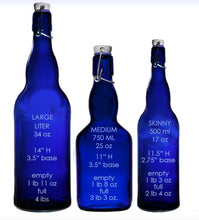 Load image into Gallery viewer, Cobalt Blue Water Bottle with Water is Life Symbolism and Affirmation by Isabel Friend