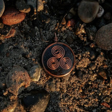 Load image into Gallery viewer, TRISKELION ORGONE HARMONIZER PENDANT - BY GREENFIELD WATER - DESIGNED AND HANDCRAFTED IN AMERICA