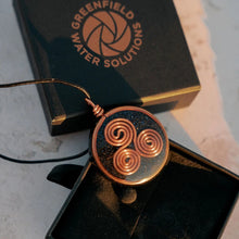Load image into Gallery viewer, TRISKELION ORGONE HARMONIZER PENDANT - BY GREENFIELD WATER - DESIGNED AND HANDCRAFTED IN AMERICA