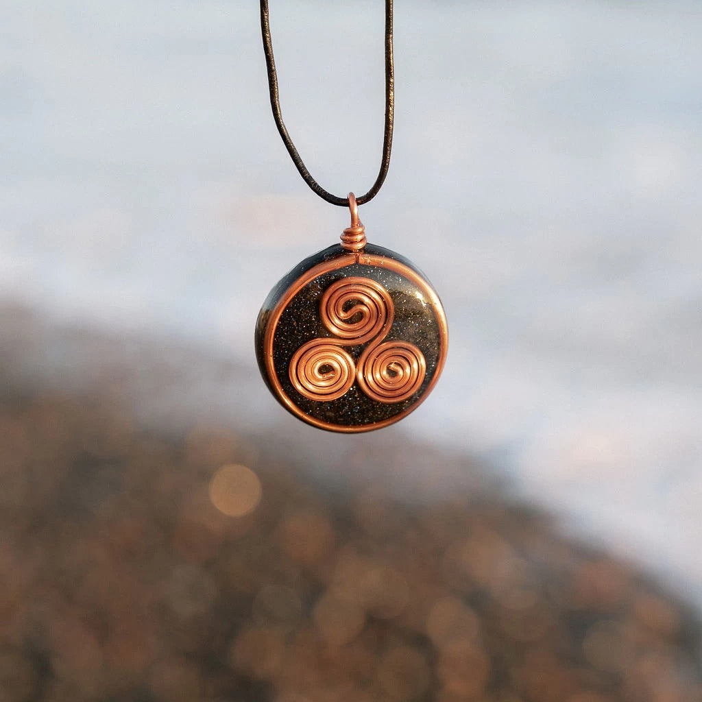 TRISKELION ORGONE HARMONIZER PENDANT - BY GREENFIELD WATER - DESIGNED AND HANDCRAFTED IN AMERICA