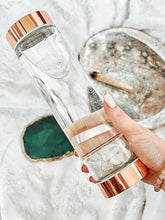 Load image into Gallery viewer, Rose Gold Crystal Bottle - Glass Water Bottle for Crystal Essence Elixirs - Gem Water