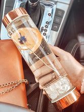 Load image into Gallery viewer, Rose Gold Crystal Bottle - Glass Water Bottle for Crystal Essence Elixirs - Gem Water