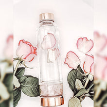 Load image into Gallery viewer, Rose Gold Crystal Bottle - Glass Water Bottle for Crystal Essence Elixirs - Gem Water
