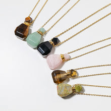 Load image into Gallery viewer, Natural Gemstone Water Carrier Necklace - Holy Water Crystal Bottle Pendant
