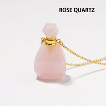 Load image into Gallery viewer, Natural Gemstone Water Carrier Necklace - Holy Water Crystal Bottle Pendant