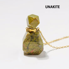Load image into Gallery viewer, Natural Gemstone Water Carrier Necklace - Holy Water Crystal Bottle Pendant