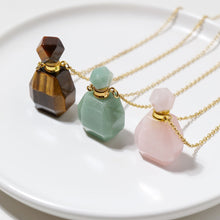 Load image into Gallery viewer, Natural Gemstone Water Carrier Necklace - Holy Water Crystal Bottle Pendant