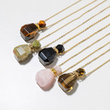 Load image into Gallery viewer, Natural Gemstone Water Carrier Necklace - Holy Water Crystal Bottle Pendant