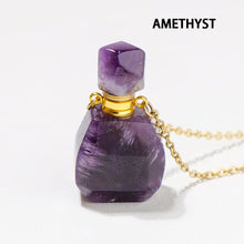Load image into Gallery viewer, Natural Gemstone Water Carrier Necklace - Holy Water Crystal Bottle Pendant