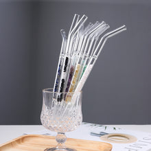 Load image into Gallery viewer, Gemstone Glass Straws - Water Structuring Flowform Reusable Straws - Crystal Water Gem Elixirs - 10pcs/set