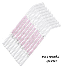 Load image into Gallery viewer, Gemstone Glass Straws - Water Structuring Flowform Reusable Straws - Crystal Water Gem Elixirs - 10pcs/set