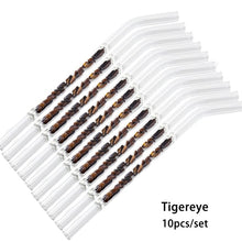 Load image into Gallery viewer, Gemstone Glass Straws - Water Structuring Flowform Reusable Straws - Crystal Water Gem Elixirs - 10pcs/set