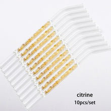 Load image into Gallery viewer, Gemstone Glass Straws - Water Structuring Flowform Reusable Straws - Crystal Water Gem Elixirs - 10pcs/set