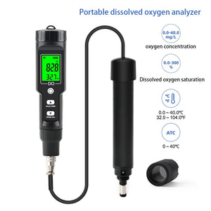 Dissolved Oxygen Analyzer - Portable Oxygen Meter - Water Quality DO Tester