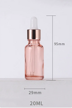 Load image into Gallery viewer, Pink Glass Sacred Water Bottles for Chromotherapy and Water Altars
