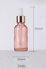 Load image into Gallery viewer, Pink Glass Sacred Water Bottles for Chromotherapy and Water Altars
