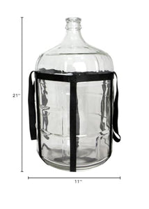 5 Gallon glass carboy with carrying straps