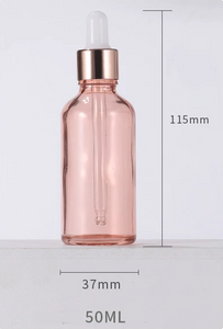 Pink Glass Sacred Water Bottles for Chromotherapy and Water Altars