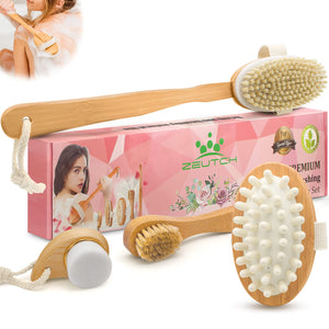 Dry Brushing Body Brush Set for Lymphatic Drainage