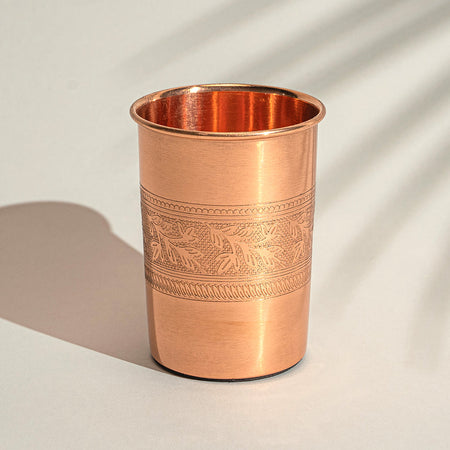 Polished flower band copper cup 300ml waterislife