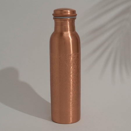 Matt flower copper water bottle 950ml waterislife