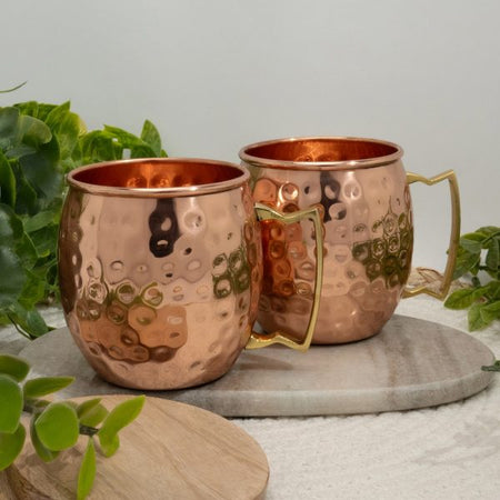 Copper Moscow Mule mug set of two 400ml waterislife