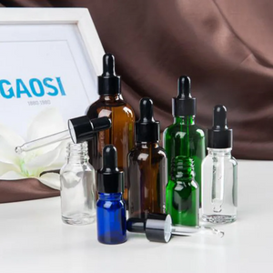 Blue or Green Chromotherapy Colored Glass Water Altar Bottles
