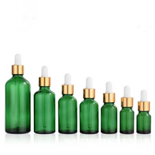 Load image into Gallery viewer, Blue or Green Chromotherapy Colored Glass Water Altar Bottles
