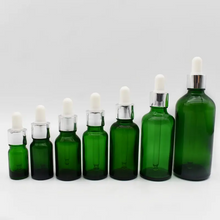Load image into Gallery viewer, Blue or Green Chromotherapy Colored Glass Water Altar Bottles
