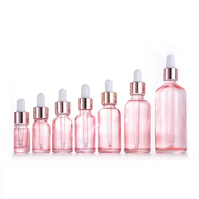 Load image into Gallery viewer, Pink Glass Sacred Water Bottles for Chromotherapy and Water Altars
