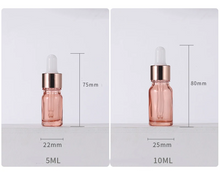 Load image into Gallery viewer, Pink Glass Sacred Water Bottles for Chromotherapy and Water Altars
