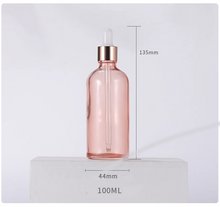 Load image into Gallery viewer, Pink Glass Sacred Water Bottles for Chromotherapy and Water Altars
