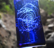 Load image into Gallery viewer, Cobalt Blue Water Bottle with Water is Life Symbolism and Affirmation by Isabel Friend
