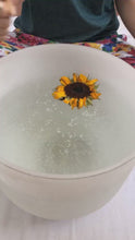 Load and play video in Gallery viewer, 6 Inch Clear Cosmic Light Crystal Singing Bowl F Note Heart Shining Chakra for Release Anxiety Tension Release Stress

