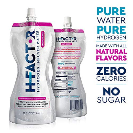 H Factor Flavored Hydrogen Water - Pure Infused Drinking Water for Natural Pre Or Post Workout Recovery, Supports Athletic Performance, Delivers Antioxidants (Tart Cherry, 12 Count)…