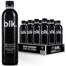 Load image into Gallery viewer, blk. Natural Mineral Water, ph8+ Bioavailable Fulvic &amp; Humic Acid Extract, Trace Minerals, Electrolytes, to Hydrate, Repair, and Restore Cells &amp; Essential Minerals, 16.9oz 12pk
