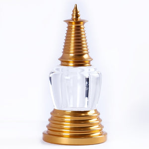 Tibetan Buddhist Stupa with Chamber for Holy Water - Holy Water Charging Stupa for Water Altar