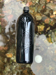 BioPhotonic Miron Glass Bottle with Sacred Geometry - Water Vessel : V1