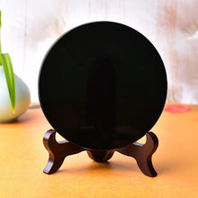 Load image into Gallery viewer, Black Obsidian Scrying Plate - Water Divination Altar Tool
