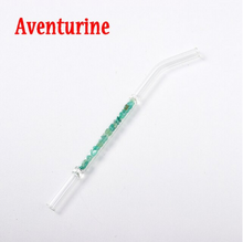 Load image into Gallery viewer, Gemstone Glass Straw - Water Structuring Flowform Reusable Straw - Crystal Water Gem Elixirs -
