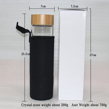 Load image into Gallery viewer, Bamboo Crystal Bottle - Glass Water Bottle for Crystal Essence Elixirs - Gem Water
