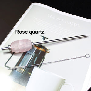 Crystal Gemstone Reusable Drinking drinking Straw