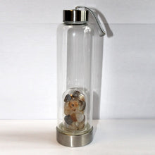 Load image into Gallery viewer, Silver Crystal Bottle - Glass Water Bottle for Crystal Essence Elixirs - Gem Water
