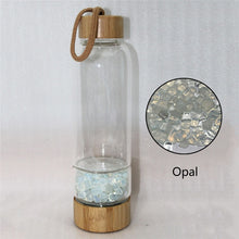 Load image into Gallery viewer, Bamboo Crystal Bottle - Glass Water Bottle for Crystal Essence Elixirs - Gem Water
