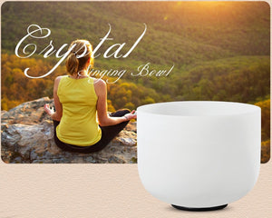 Set of 3pcs 8"A 10"F 12"C Chakra Frosted Quartz Crystal Singing Bowls for Healing Keep Balance with Free 12" Carrying Bag