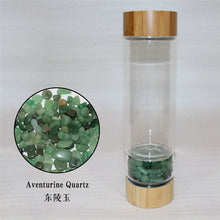 Load image into Gallery viewer, Bamboo Crystal Bottle - Glass Water Bottle for Crystal Essence Elixirs - Gem Water
