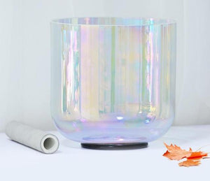 6 Inch Clear Chakra Crystal Singing Bowl with Cosmic Light C Note Root Chakra Shining for Vibration Harmony Energy Balance